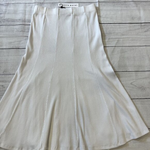 🆕NWT Little Parni White Ribbed Skirt - Picture 1 of 8